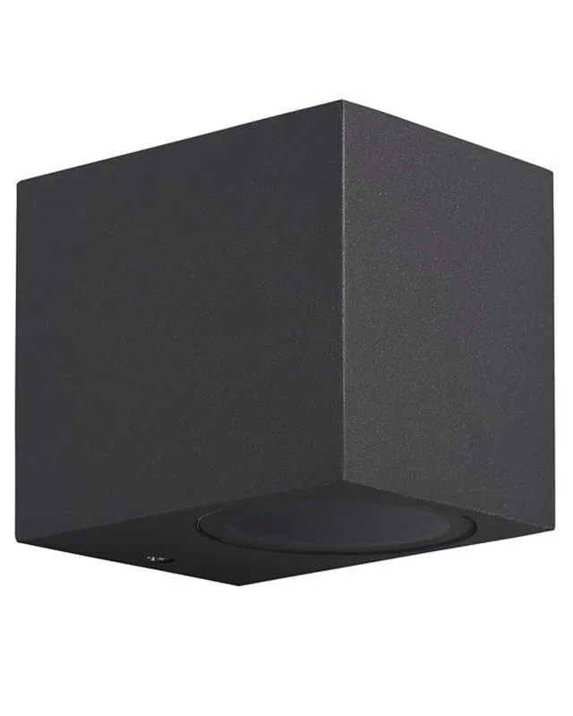 Aplique de exterior 8cm GU10 de aluminio y cristal IP54 Descuento