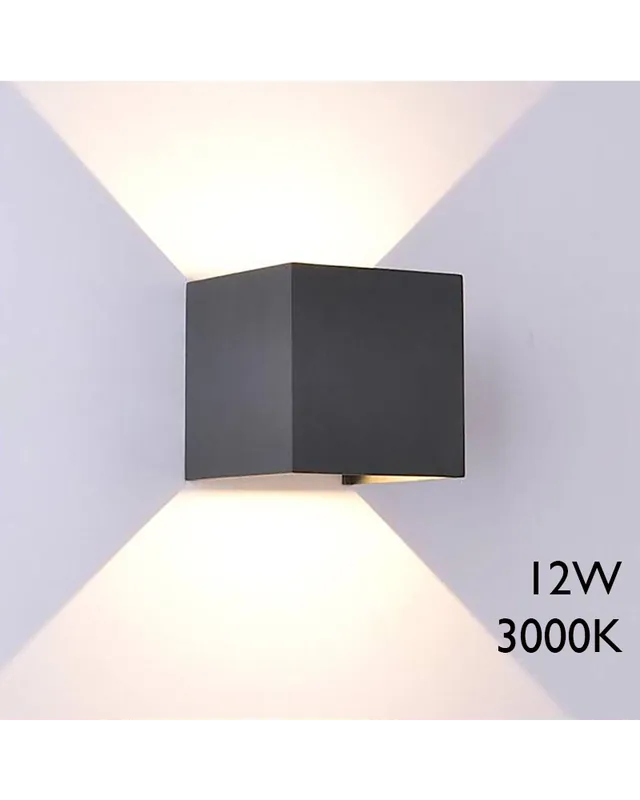 Aplique de exterior LED 12W 10cm 3000K de aluminio IP54 luz inferior y superior Envío Gratis