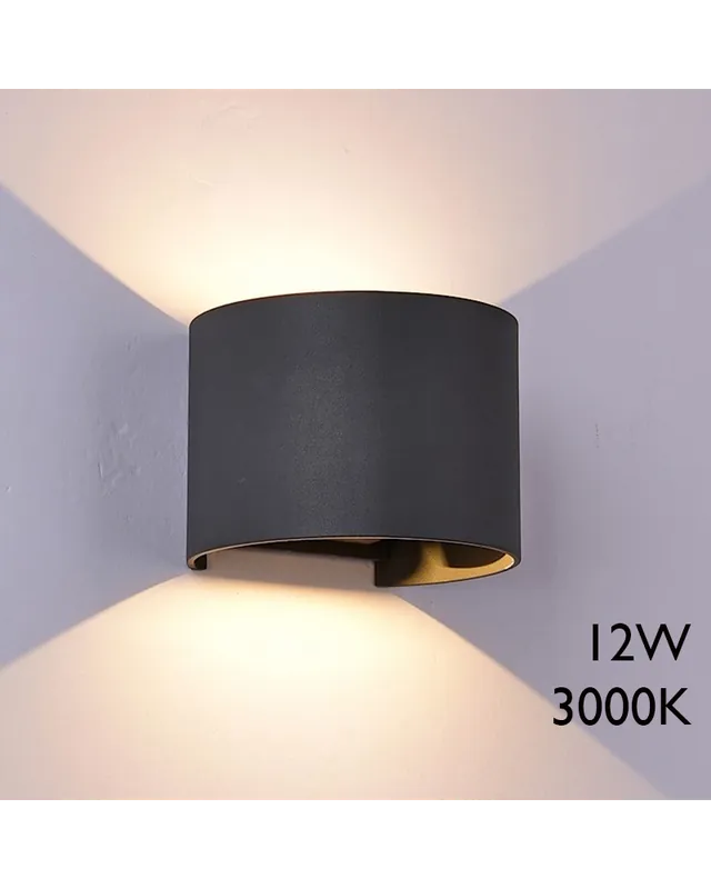 Aplique de exterior LED 12W 10cm 3000K de aluminio IP54 luz inferior y superior Oferta Especial