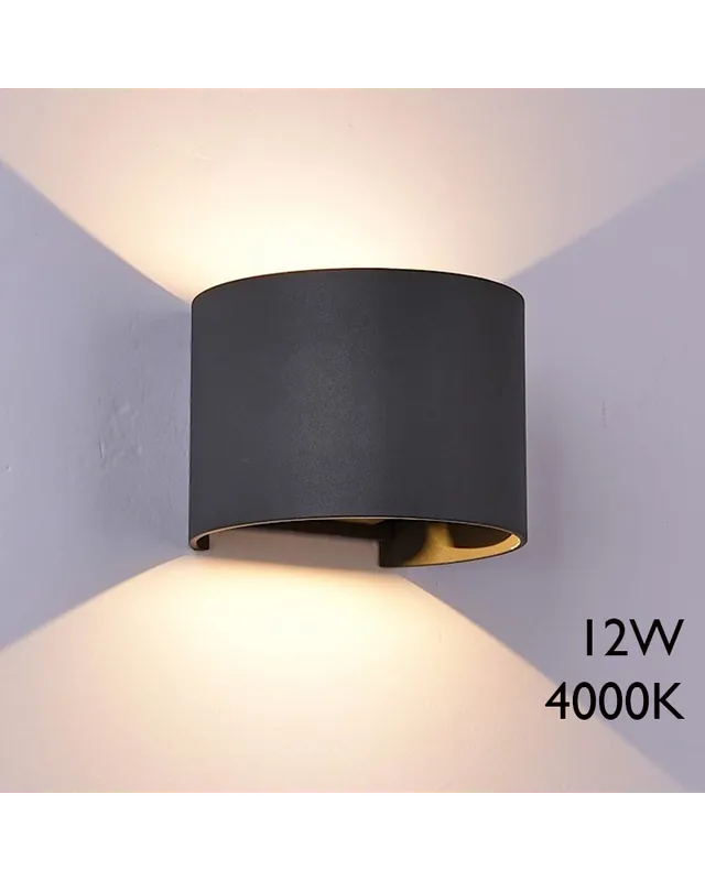 Aplique de exterior LED 12W 10cm 4000K de aluminio IP54 luz inferior y superior Oferta