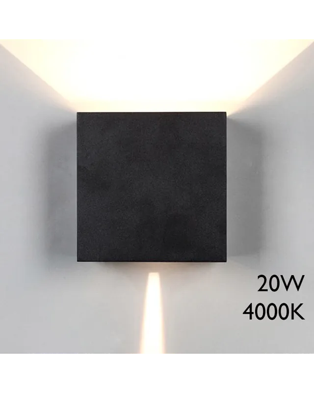 Barato Aplique de exterior LED 20W 15cm 4000K de aluminio IP65 luz inferior y superior