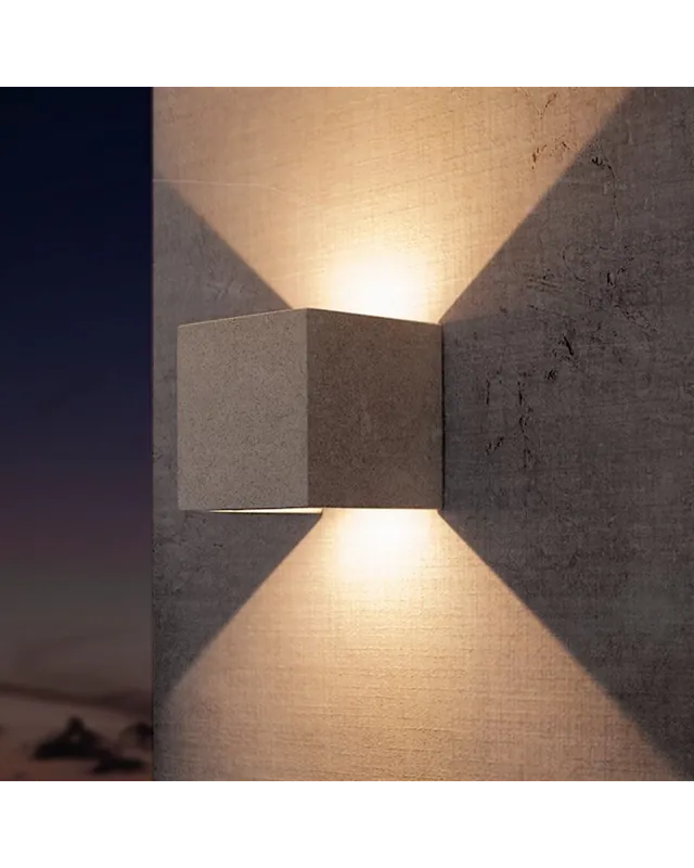Aplique pared de exterior LED 12cm de 12W de cemento diferentes ángulos de luz IP65 Popular
