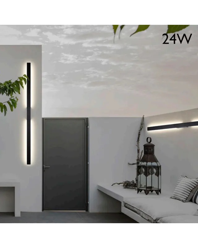 Última Versión Aplique de exterior LED 144cm 24W 3000K de aluminio IP54