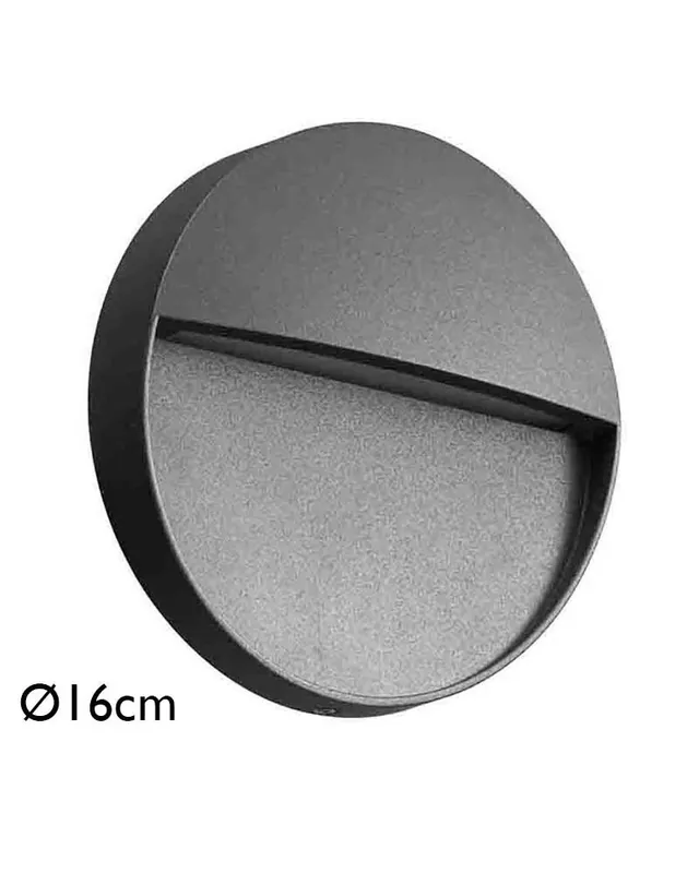 Bañador pared 16cm de aluminio y policarbonato LED 3W IP54 apto para exteriores Venta Final