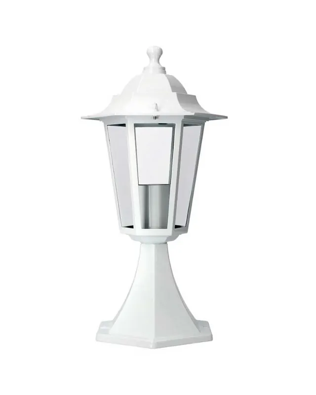 Últimas Unidades Farol sobremuro blanco clásico 37,5 x Ø19,5 cms de exterior E27 aluminio y cristal