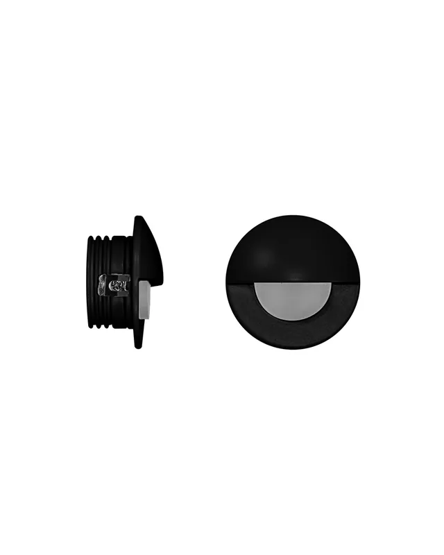 Señalizador redondo negro 5cm Aluminio de interior con semicírculo LED 2W 3000K 60 Lm. Barato