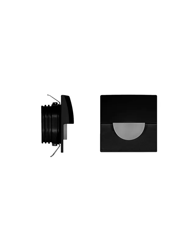 Señalizador cuadrado negro 5cm Aluminio de interior con semicírculo LED 2W 3000K 60 Lm. Nueva Colección
