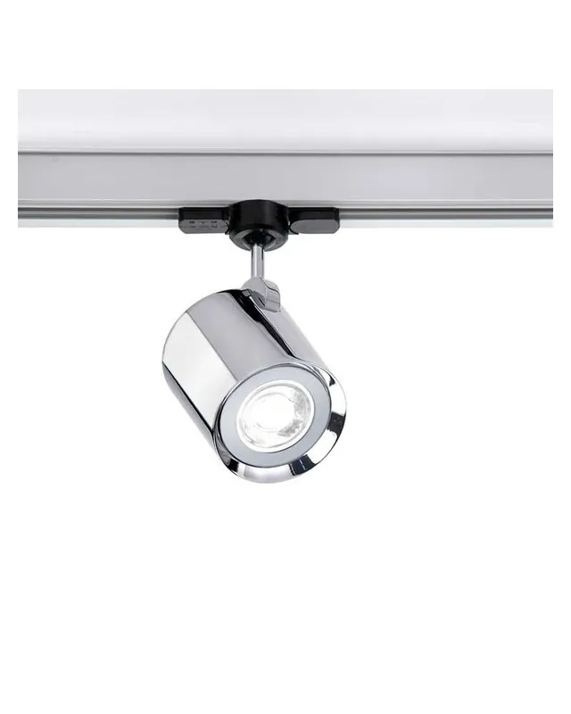 Profesional Foco de rail cilindro liso 7,7cm zamak y aluminio regulable GU10 monofásica