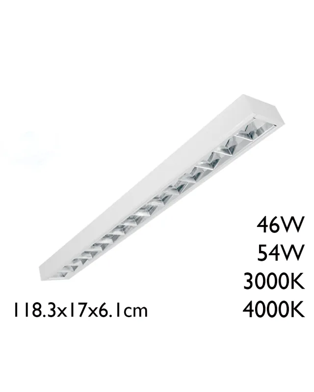 Alta Calidad Panel LED de superficie de acero acabado blanco 118,3x17cm +50.000h