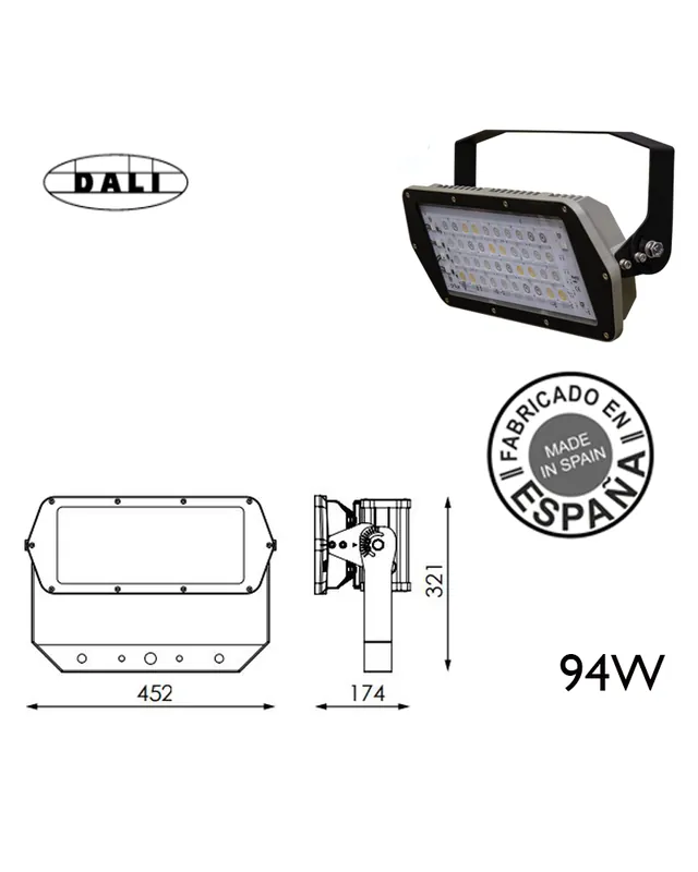 Proyector de exteriores industrial 94W 40 leds IP66 +50.000h Bestseller