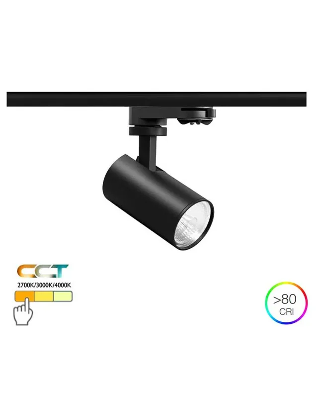 Venta Final Foco de carril cilindro LED 5,2cm 9,5W CCT Switch 2700K/3000K/4000K