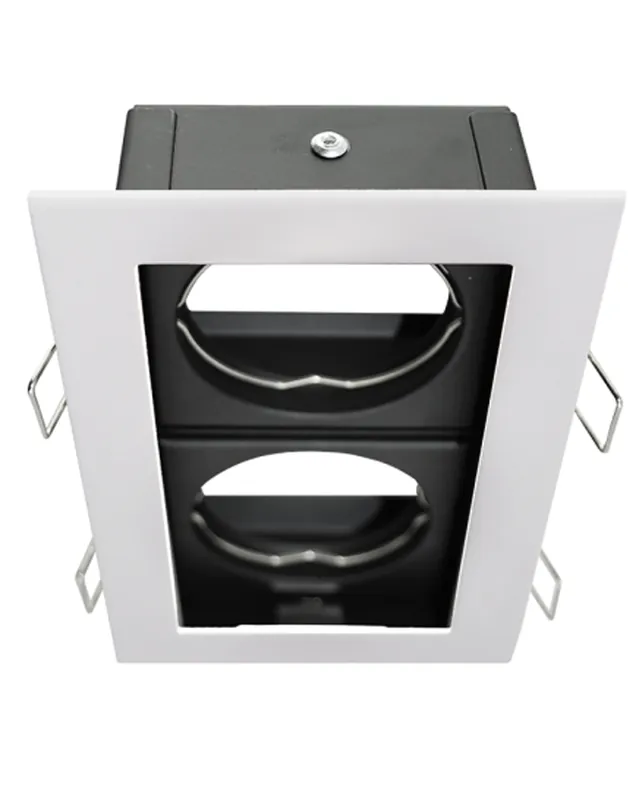 Aro cuadrado aluminio empotrable doble 15cm basculante GU10 Mejor Precio