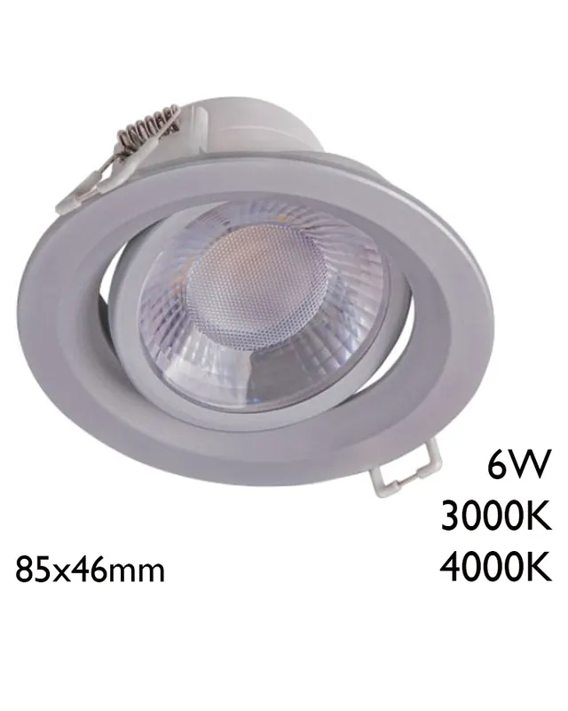 Stock Limitado Downlight empotrable LED 6W 25° Gris
