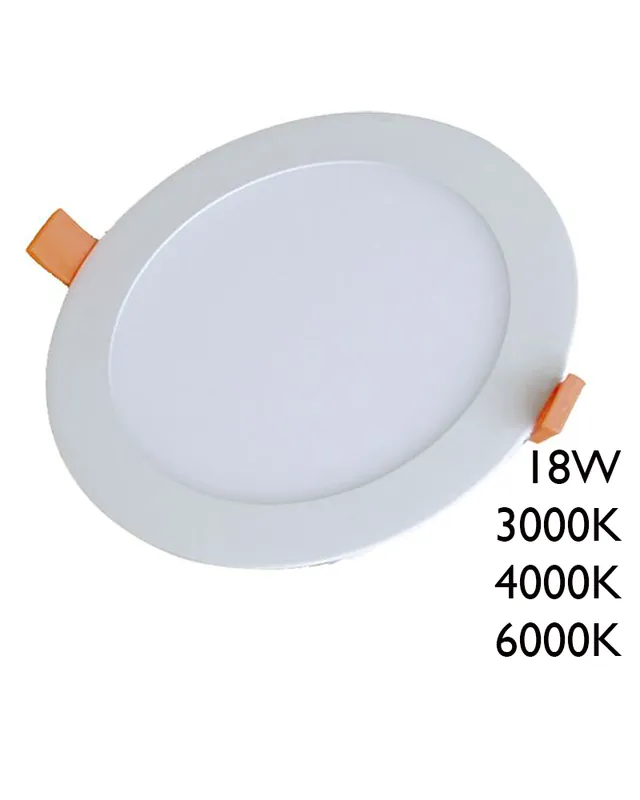 Súper Precio Downlight 18W LED 22,5cm redondo empotrable marco color blanco