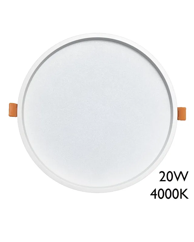 Últimas Unidades Downlight 20W LED 21cm redondo empotrable marco color blanco IP44