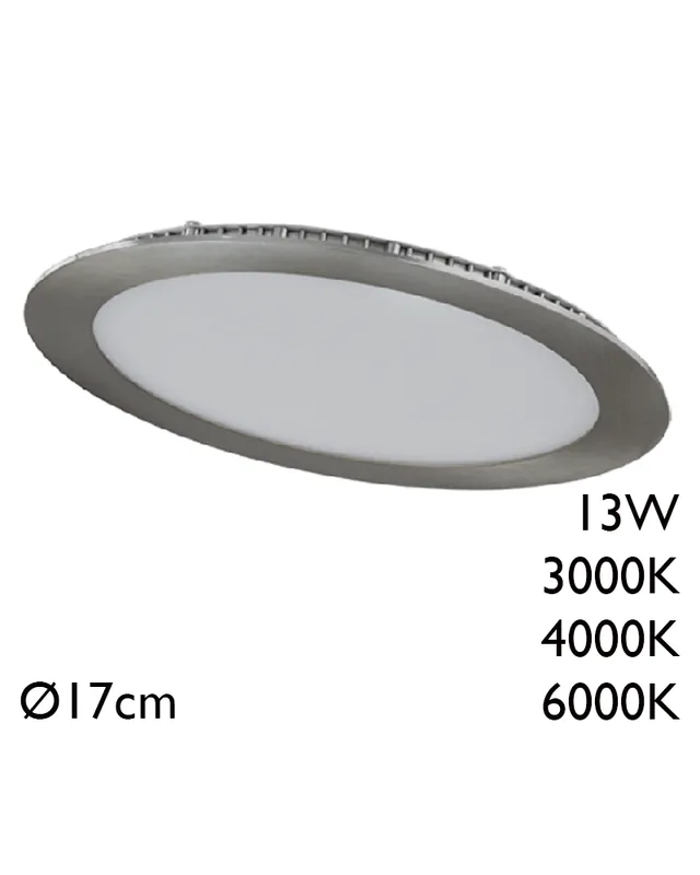 Última Oportunidad Downlight 13W LED 17cm empotrable marco color gris doméstico