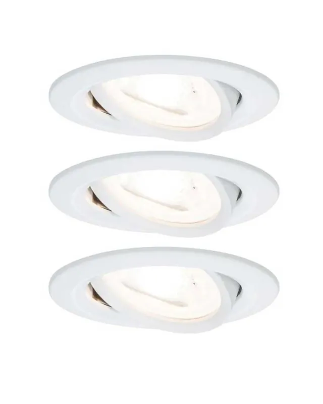 Tendencia Juego 3 Downlight empotrables redondos aluminio blanco GU10