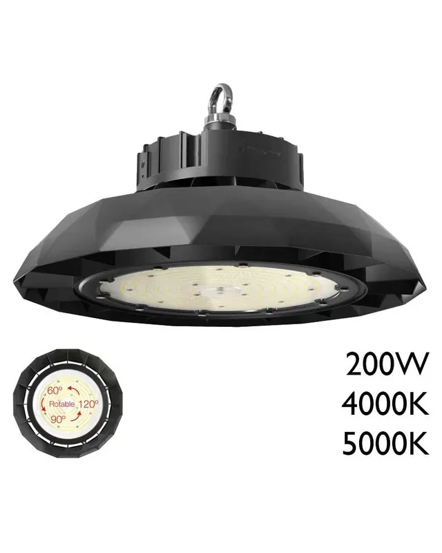 Solo Por Tiempo Limitado Campana industrial UFO 34cm Alta Eficiencia LED 200W de aluminio IP65