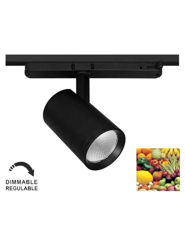 Stock Limitado Foco de carril trifásico especial para frutería LED 22W 2700K regulable TRIAC IP40