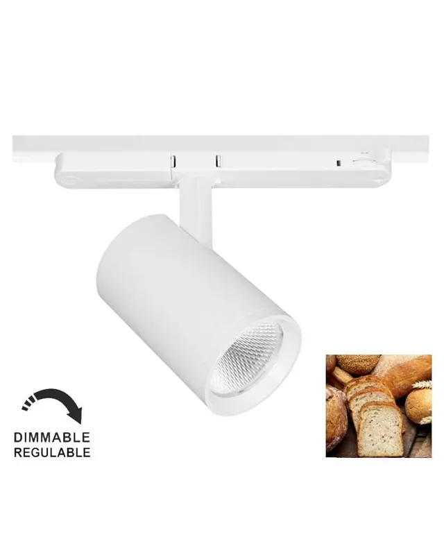 Súper Precio Foco de carril trifásico especial para panadería LED 22W 2400K regulable TRIAC IP40