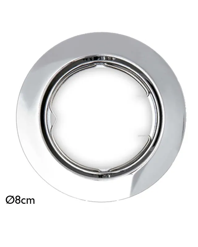Aro empotrable 8cm abatible redondo en cromo GU10 Gran Oferta