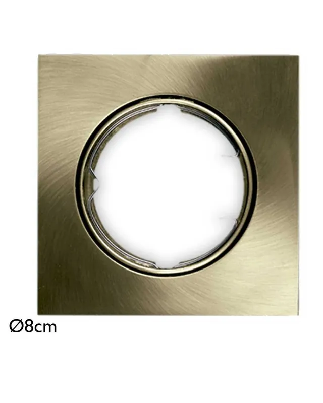 Aro empotrable 8cm abatible cuadrado en cuero GU10 Precio De Fábrica