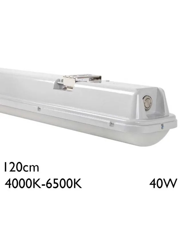 Regleta estanca 120cm LED 40W Switch 4000K-6500K DALI IP65 Últimas Unidades