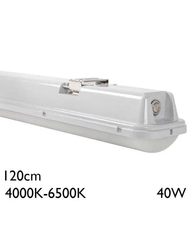 Regleta estanca de emergencia 120cm LED 40W Switch 4000K-6500K DALI IP65 Tendencia