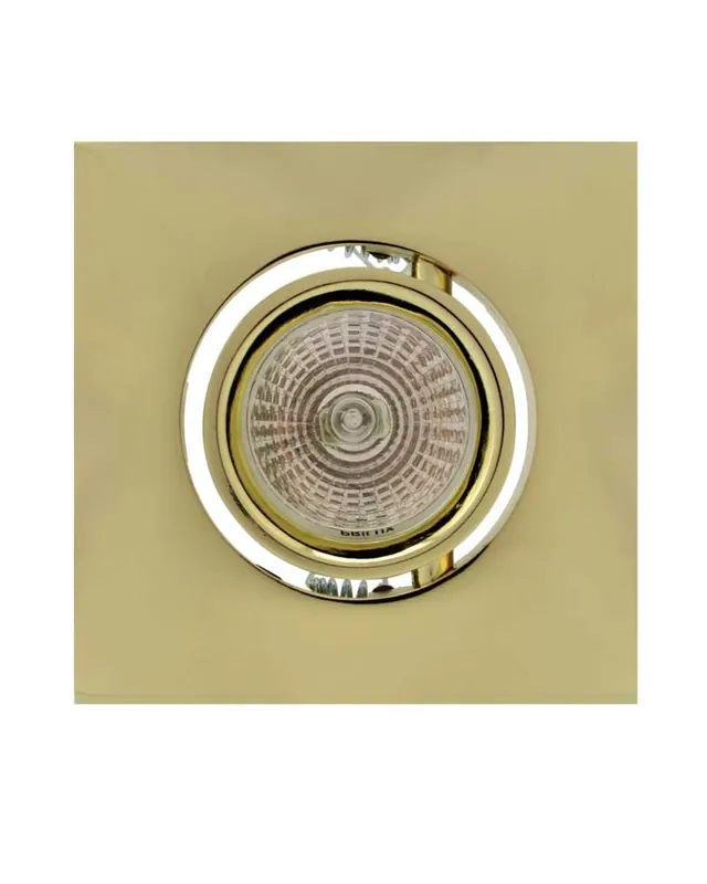Aro cuadrado empotrable 10,5cm basculante de aluminio acabado oro GX5.3 Bestseller