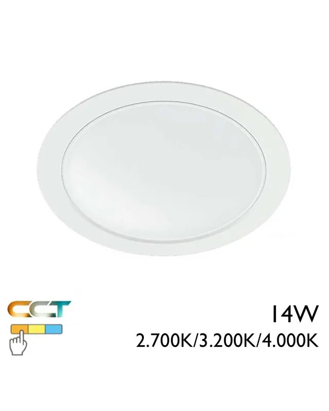 Bestseller Aro downlight LED 14W redondo IP40 blanco empotrable 15cm CCT Switch 2700K/3200K/4000K