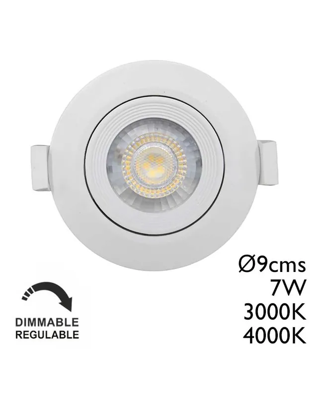 Stock Limitado Ojo de buey LED 7W Blanco 9cm 3000K 4000K Regulable TRIAC