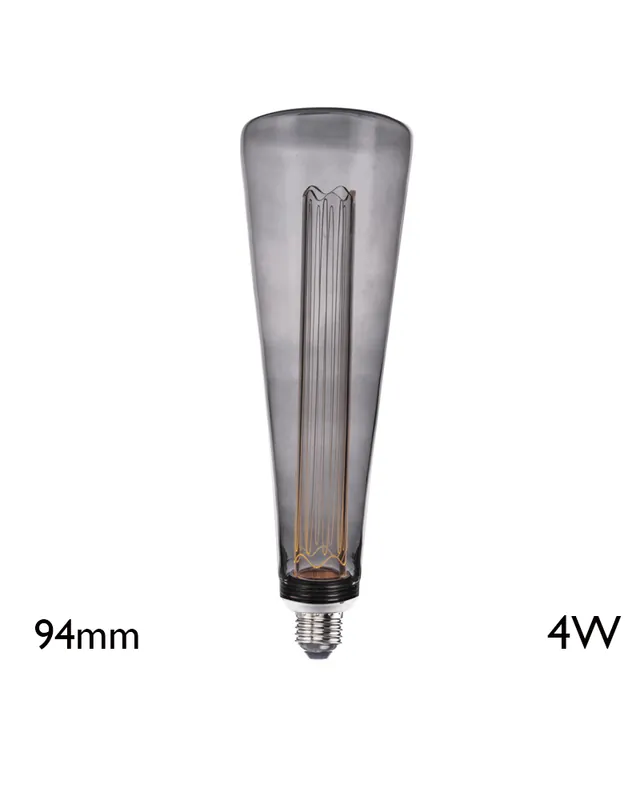 Bombilla Cónica Gris Ahumado 94 mm LED E27 4W 2000K 120Lm Edición Limitada