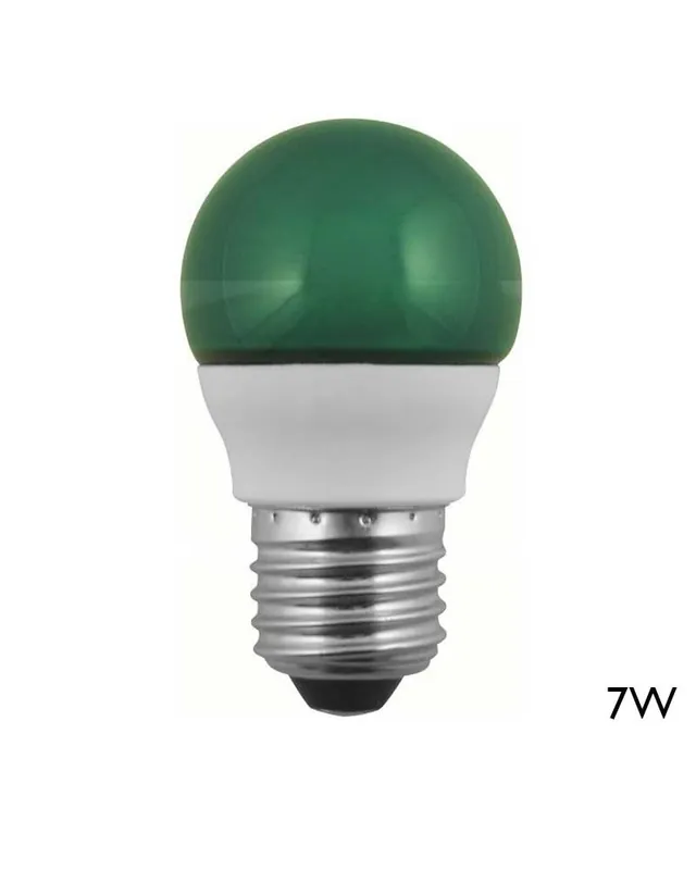 Promoción Bombilla Esférica ahorro verde 80mm 7W E27