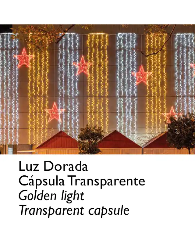 Solo Por Tiempo Limitado Guirnalda 12m y 180 LEDs dorados, cápsula clara, empalmable, IP65 apta para exterior
