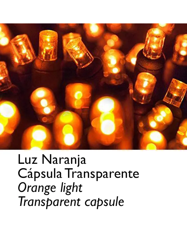Solo Por Tiempo Limitado Guirnalda 12m y 180 LEDs naranja cápsula clara cable naranja, empalmable IP65 apta para exterior