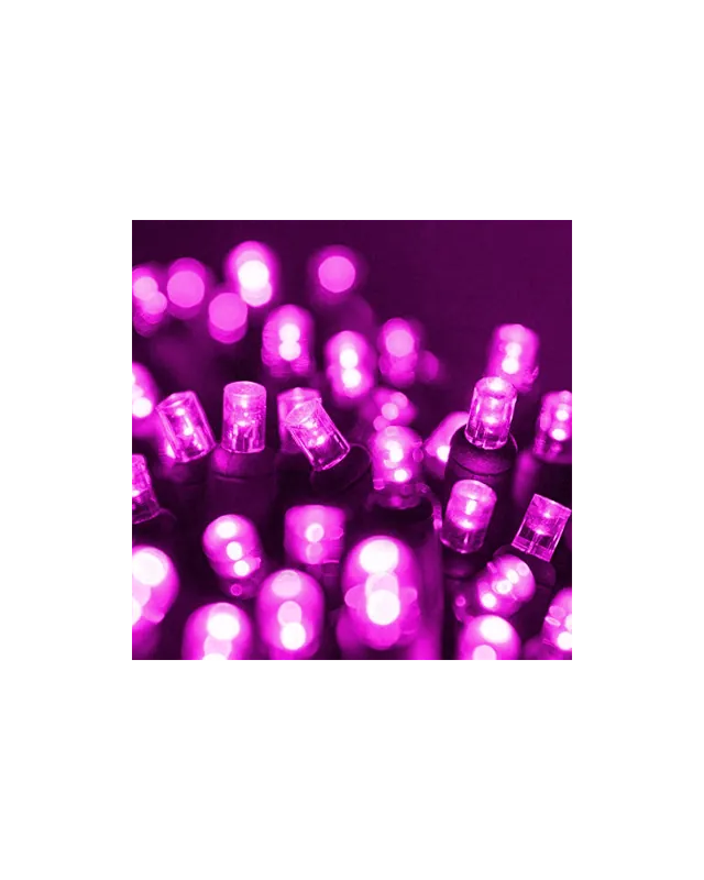 Promoción Exclusiva Guirnalda 12m y 180 LEDs rosa cápsula morada cable morado, empalmable IP65 apta para exterior