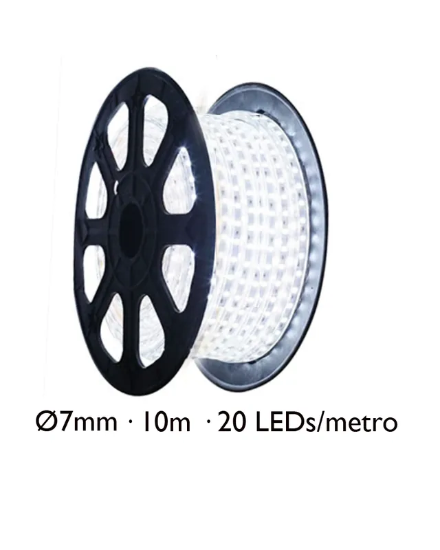 Bobina 10m hilo LED ultrafino 7mm en blanco cable transparente IP44 6V Disponible Ahora