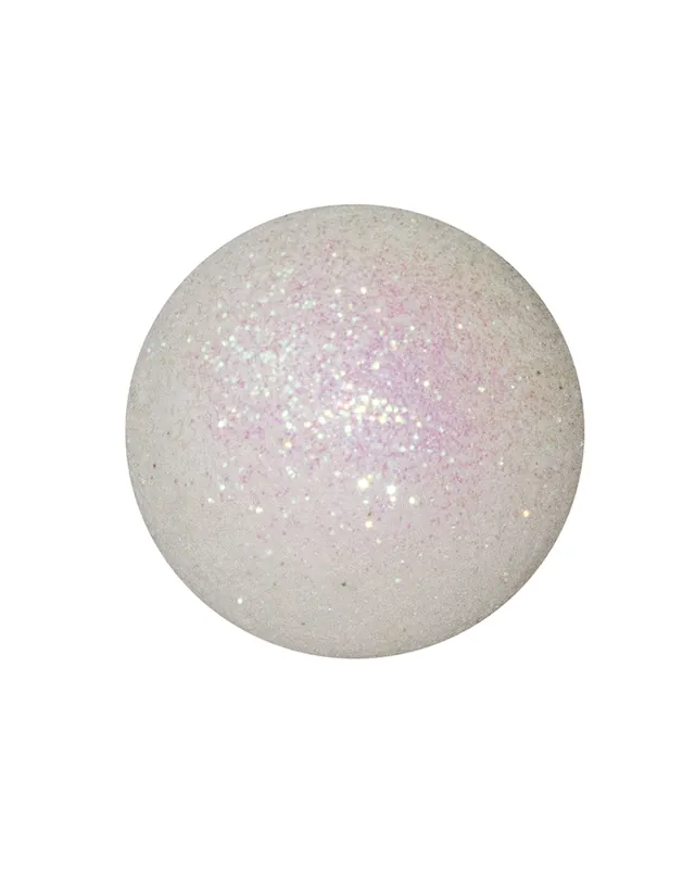 Solo Por Tiempo Limitado Bola Navidad color blanco con brillantina