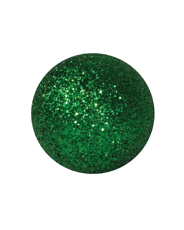 Últimas Unidades Bola Navidad verde con brillantina purpurina
