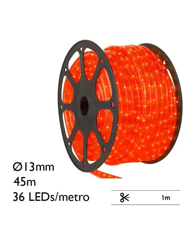 Bobina 45m hilo LED, 36 leds x metro 1620 leds IP67 230V Original