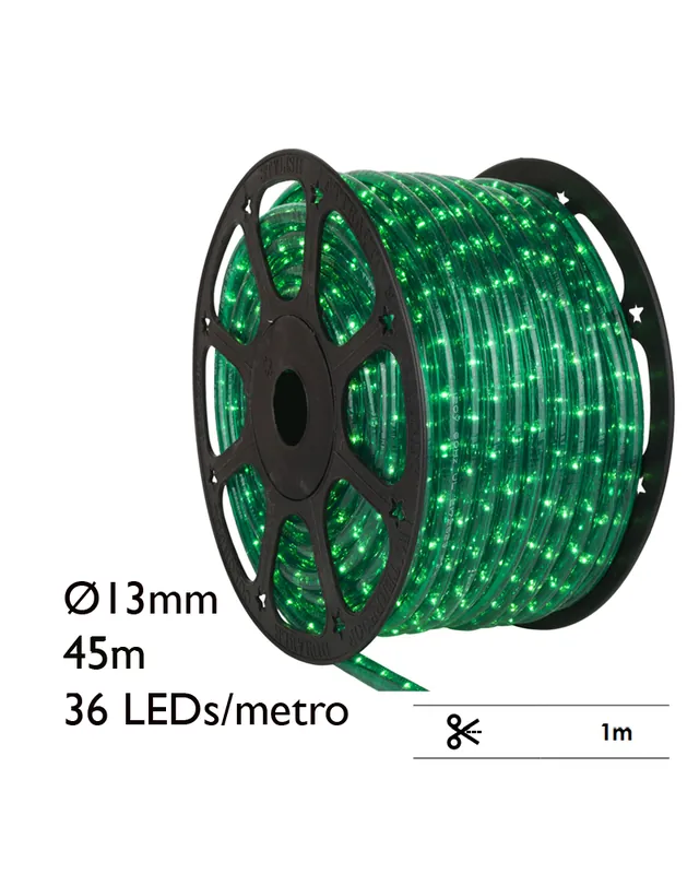 Bobina 45m hilo LED, 36 leds x metro 1620 leds IP67 230V Stock Limitado