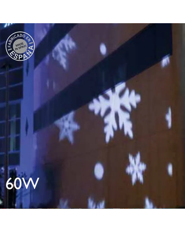 Proyector luces Navidad LED 60W para exteriores con fotolito copos de nieve Oferta Flash