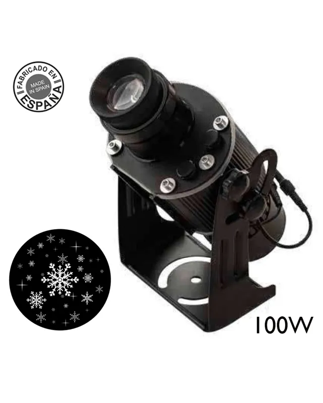 Proyector luces Navidad LED 100W para exteriores con fotolito copos de nieve Premium