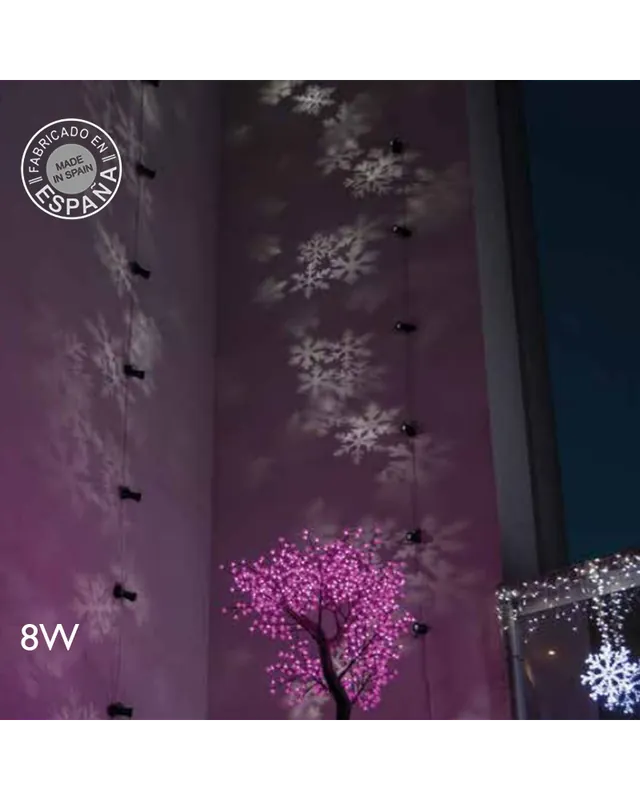 Súper Precio Proyector luces Navidad LED 8W para exteriores con fotolito copos de nieve baja tensión 12V