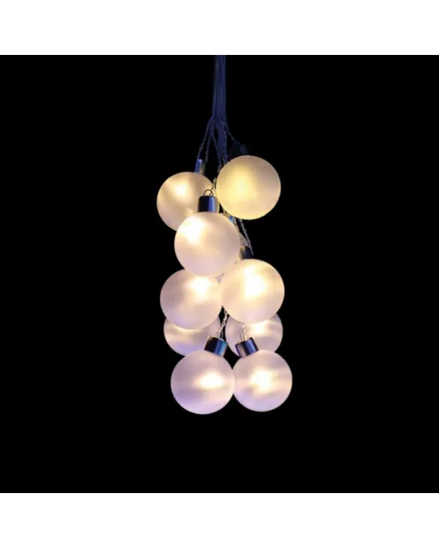 Racimo de 10 bolas de cristal de 8 cm de diámetro luz cálida 0,96W Directo De Fábrica
