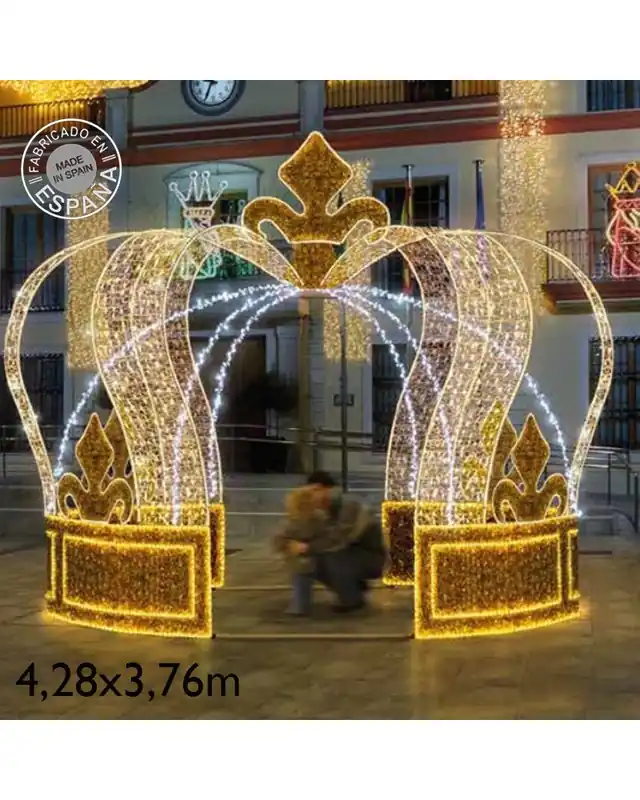 Promoción Corona gigante transitable LED flashing y tapiz PVC 4,28x3,76 metros baja tensión 24V 250W IP65