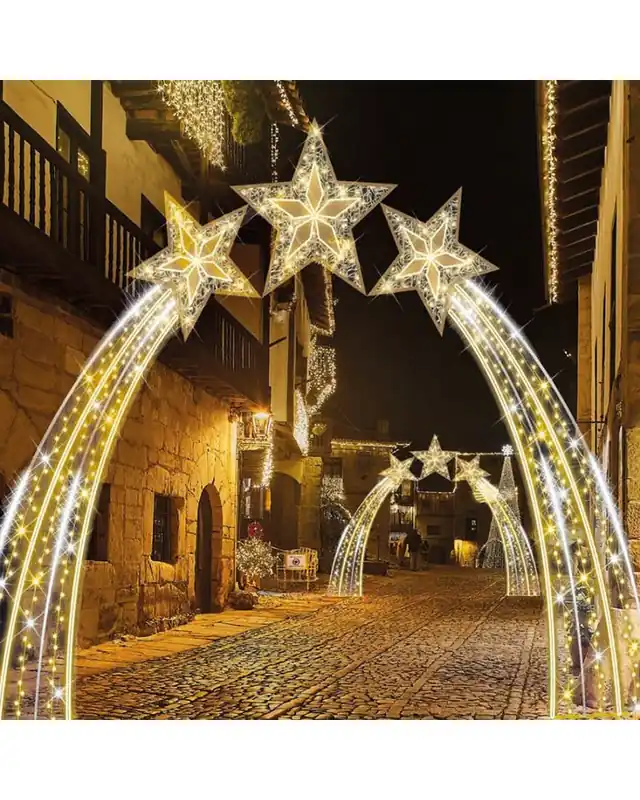 Últimas Unidades Portal estrellas 4,3x3,35 metros LED y tapiz PVC 134W IP65 baja tensión 24V