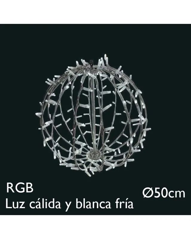 Tendencia Bola 3D LED 50cm RGB o luz cálida-blanca fría apto para exteriores 230V 13,8W