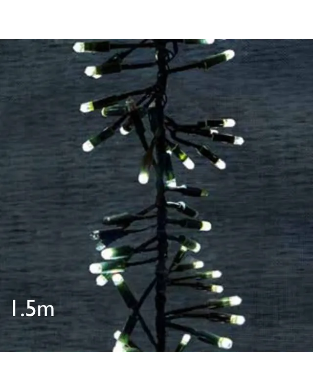 Última Versión Guirnalda racimo 1,5m x 4 unidades 672 LEDs blanco frío cable blanco o verde IP44 baja tensión 24V