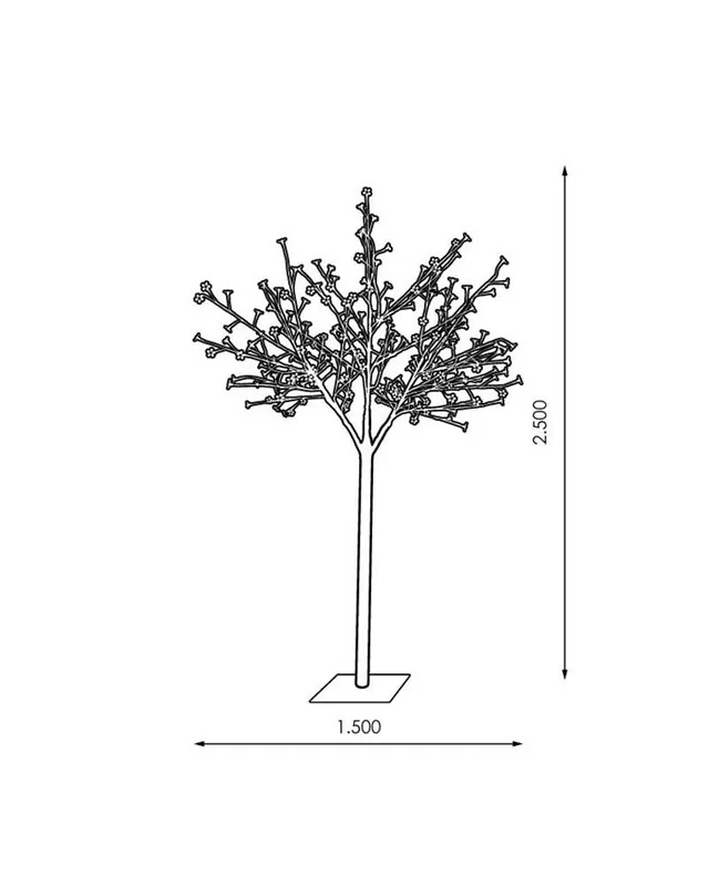 Promoción Árbol de Invierno LED de 2,50 metros con 600 leds de luz cálida o luz blanca IP44 baja tensión 24V